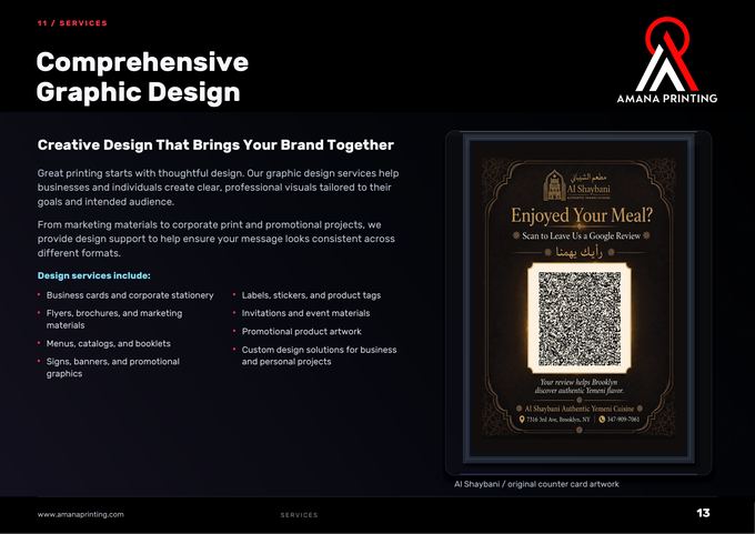 Comprehensive Graphic Design — Amana Printing
