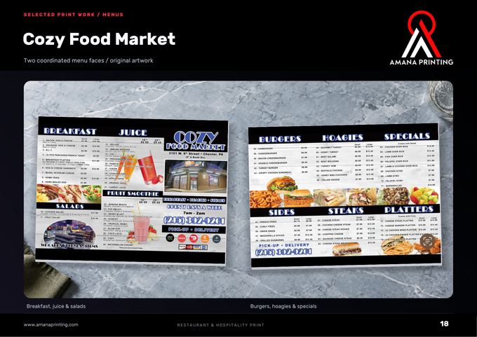 Cozy Food Market — Amana Printing