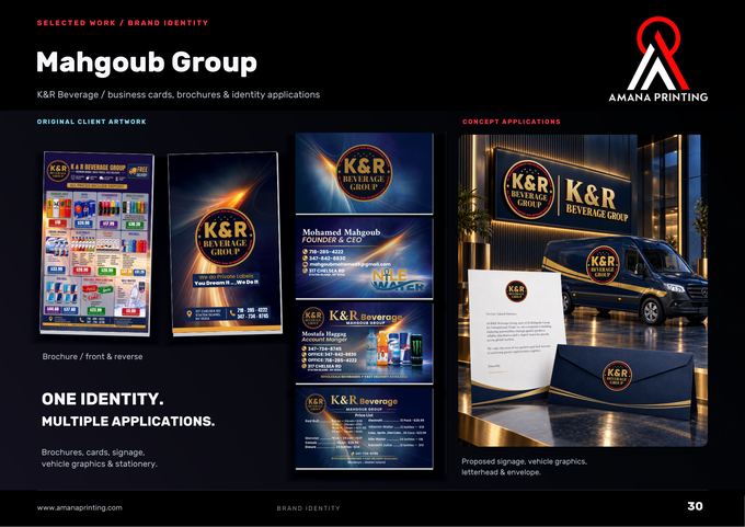 Mahgoub Group — brand identity by Amana Printing