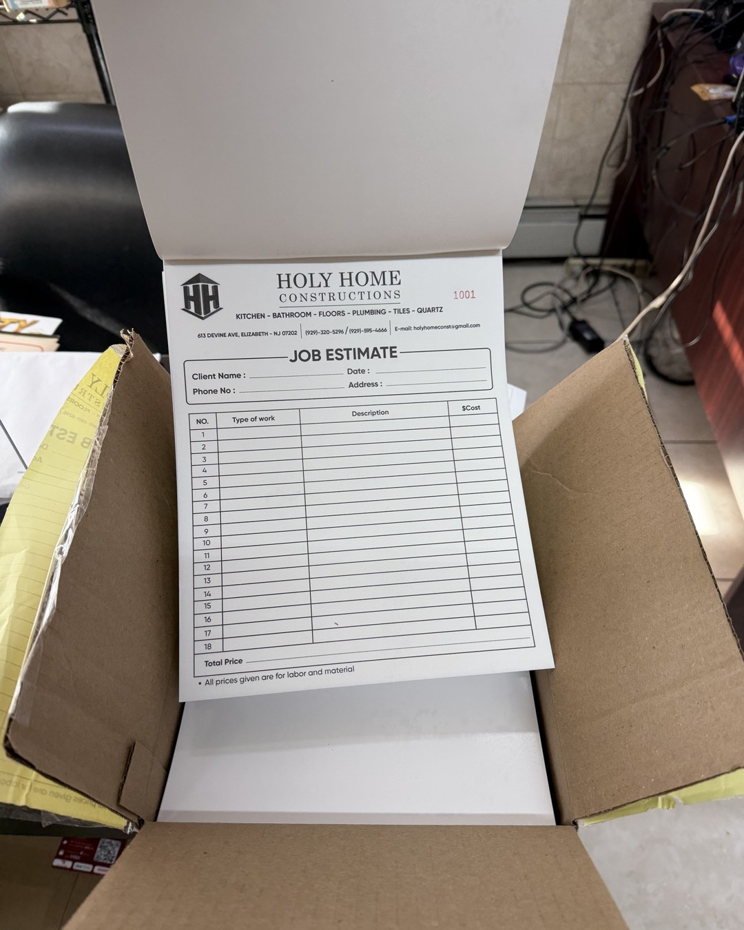 NCR Forms & Estimate Books